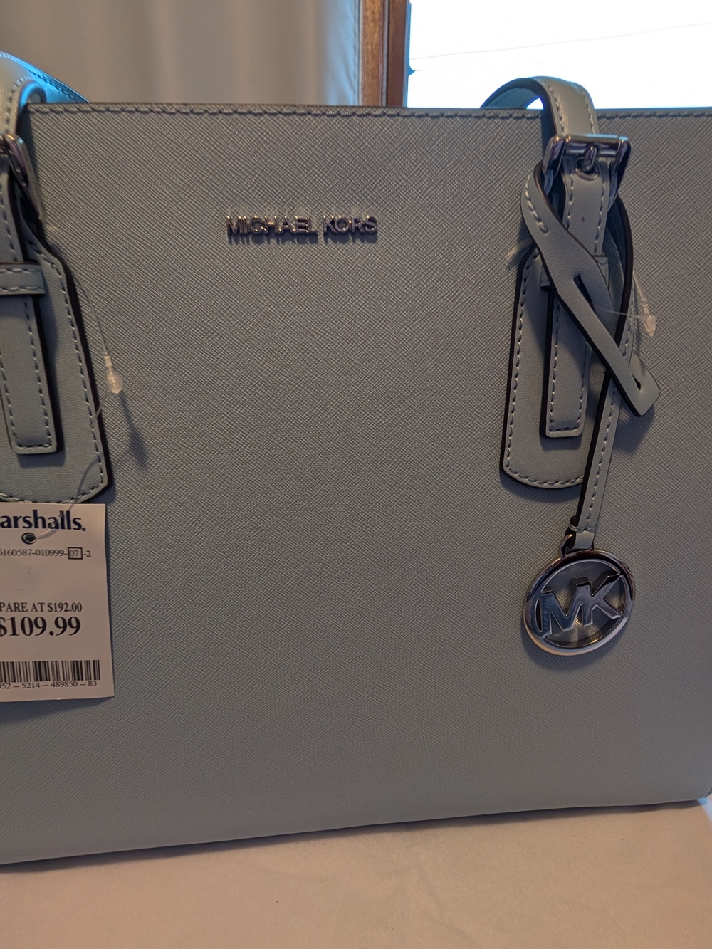 Michael Kors Women's Pale Blue Saffiano Tote Bag